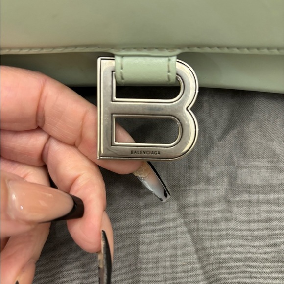 Authentic Balenciaga Small Hourglass Top Handle in Mint Green - Picture 3 of 11